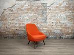 Walter Knoll 375 oranje bij TheReSales, Huis en Inrichting, Fauteuils, Hout, Minder dan 75 cm, Ophalen of Verzenden, Zo goed als nieuw
