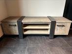 Tv-meubel/dressoir Costa - rustiek eiken & zwart metaal, Ophalen, Zo goed als nieuw, Minder dan 100 cm, Metaal