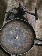 Vintage Bronzen Asbak met Figuur, Ophalen of Verzenden