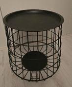 Zwarte metalen draadmand met afneembare deksel, Ophalen, Minder dan 55 cm, Metaal of Aluminium, Rond