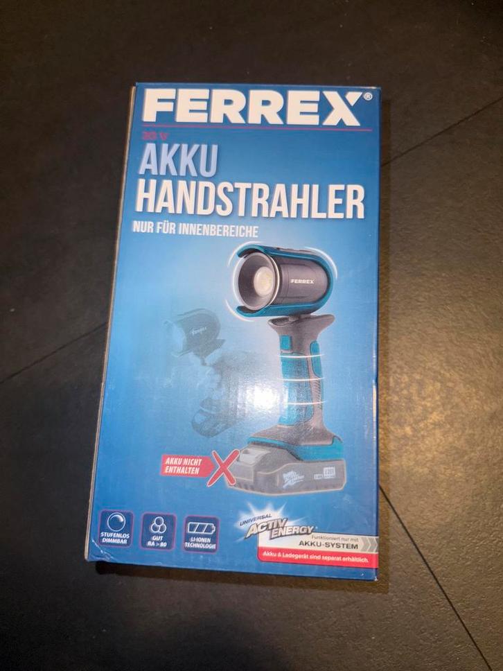 Ferrex 20V Akku Handstrahler - Nieuw!, Doe-het-zelf en Verbouw, Bouwverlichting, Nieuw, Lamp, Minder dan 50 watt, Ophalen of Verzenden