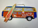 Retro Bus bord met surfplank see you at the beach ! surf bus, Verzenden, Nieuw