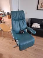 Relax fauteuil blauw/groen, Huis en Inrichting, Fauteuils, Ophalen, Relax, 75 tot 100 cm, Zo goed als nieuw