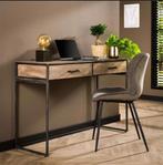 Fraaie side table, in mangohout, met stalen frame, 100 tot 150 cm, Nieuw, Ophalen of Verzenden, Metaal