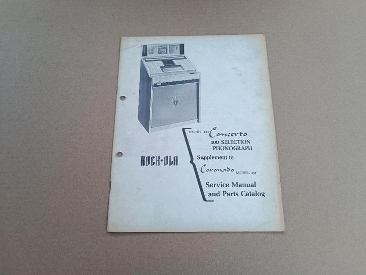 Service/Parts Catalogus Rock-Ola 434 (1965) jukebox, Verzamelen, Automaten | Jukeboxen, Gebruikt, Seeburg, 1950 tot 1960, Verzenden