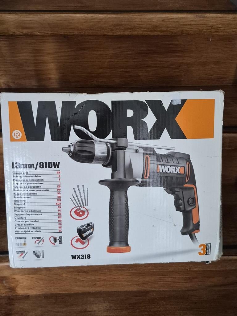 Worx Klopboormachine WX318 - 810W, 600 watt of meer, Zo goed als nieuw, Variabele snelheid, Ophalen