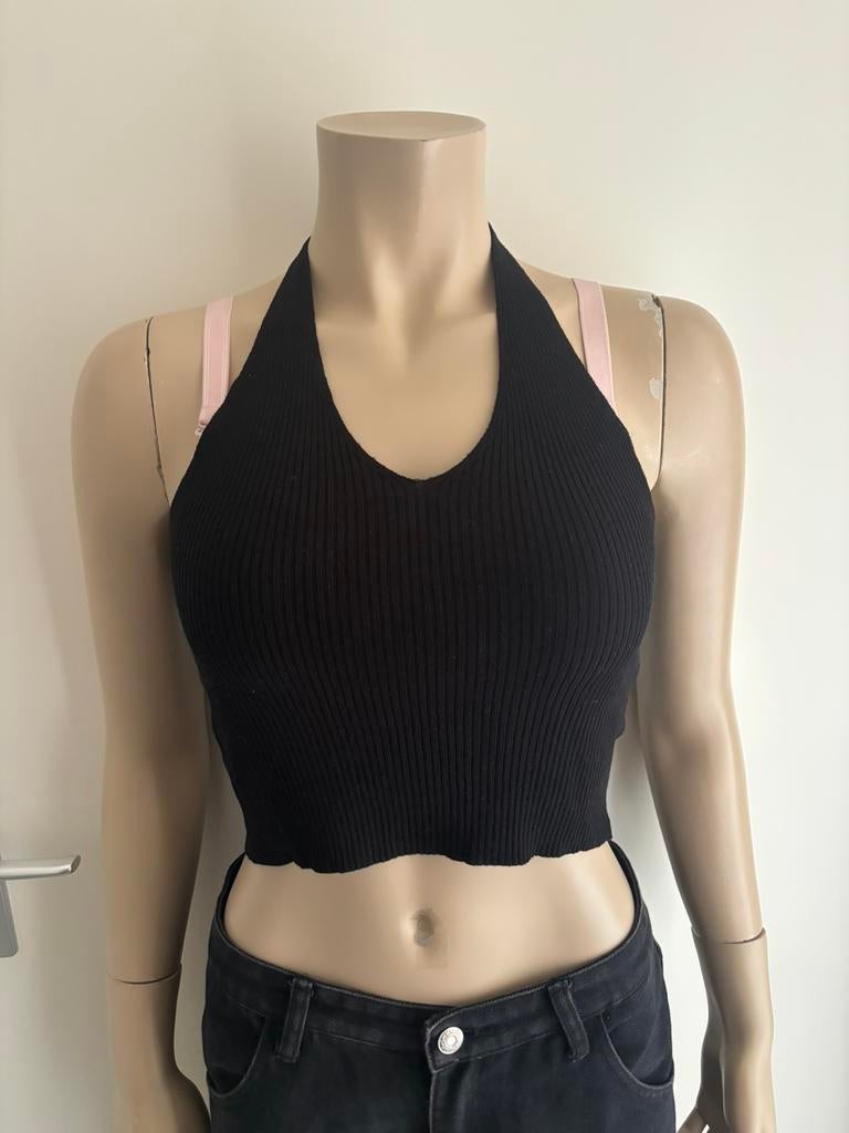 Shein zwart halter top maat S, Kleding | Dames, Verzenden, Zo goed als nieuw, Zwart, Zonder mouw