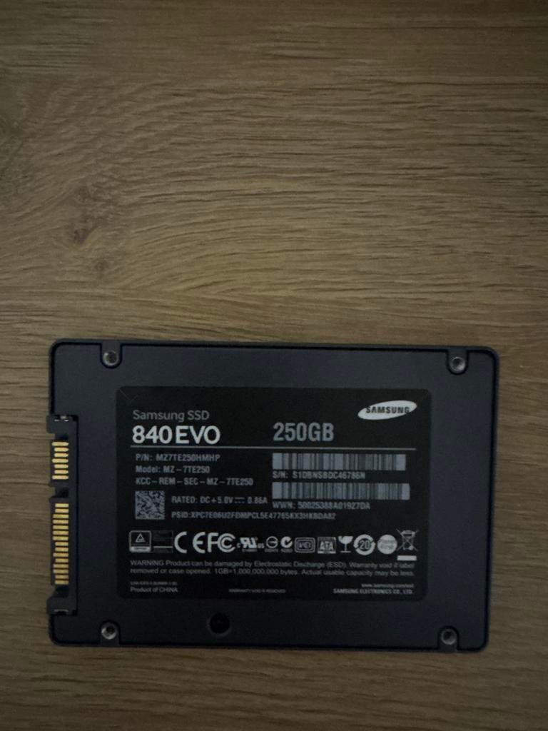 Samsung SSD 840 EVO 250GB - Snelle en Betrouwbare Opslag, Intern, Gebruikt, Server, Ophalen of Verzenden