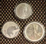 3 zilveren 1 Oz Munten, Ophalen, Buitenland, Munten