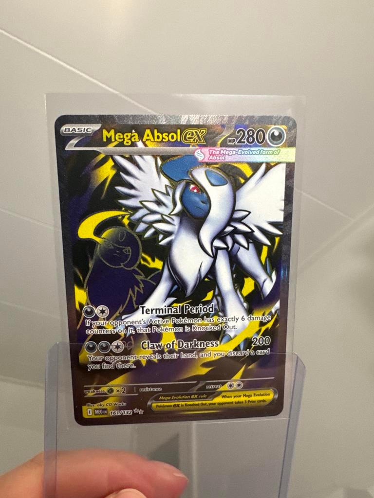 Mega Absol EX 161/132 Pokémon kaart, Ophalen of Verzenden, Gebruikt, Losse kaart, Foil
