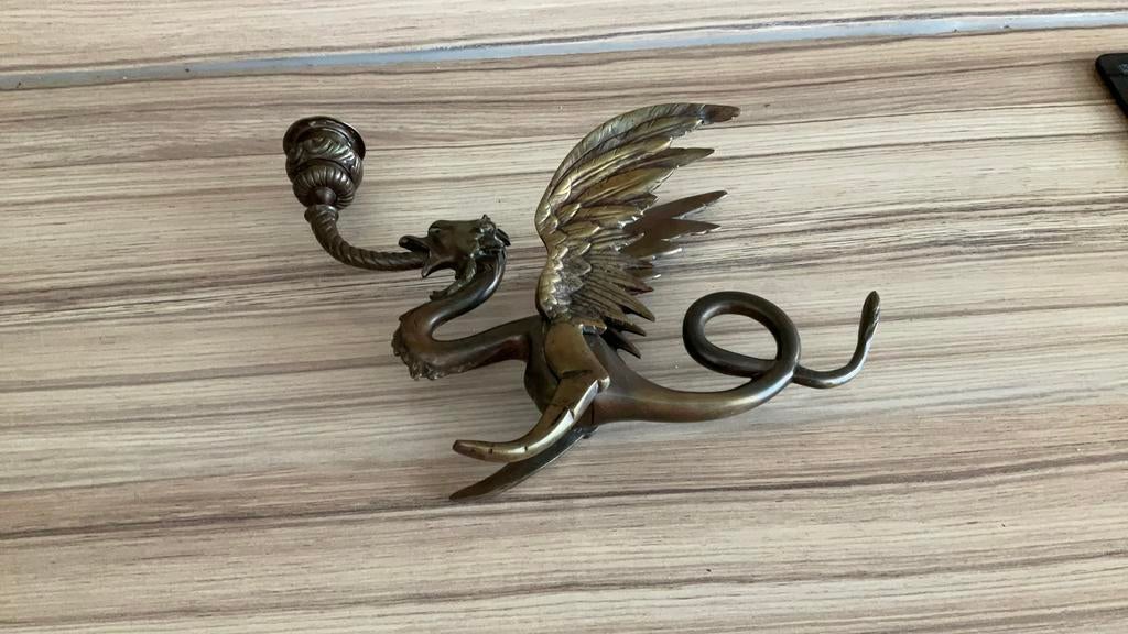 Kandelaar Griffioen, Ophalen of Verzenden, Koper of Brons