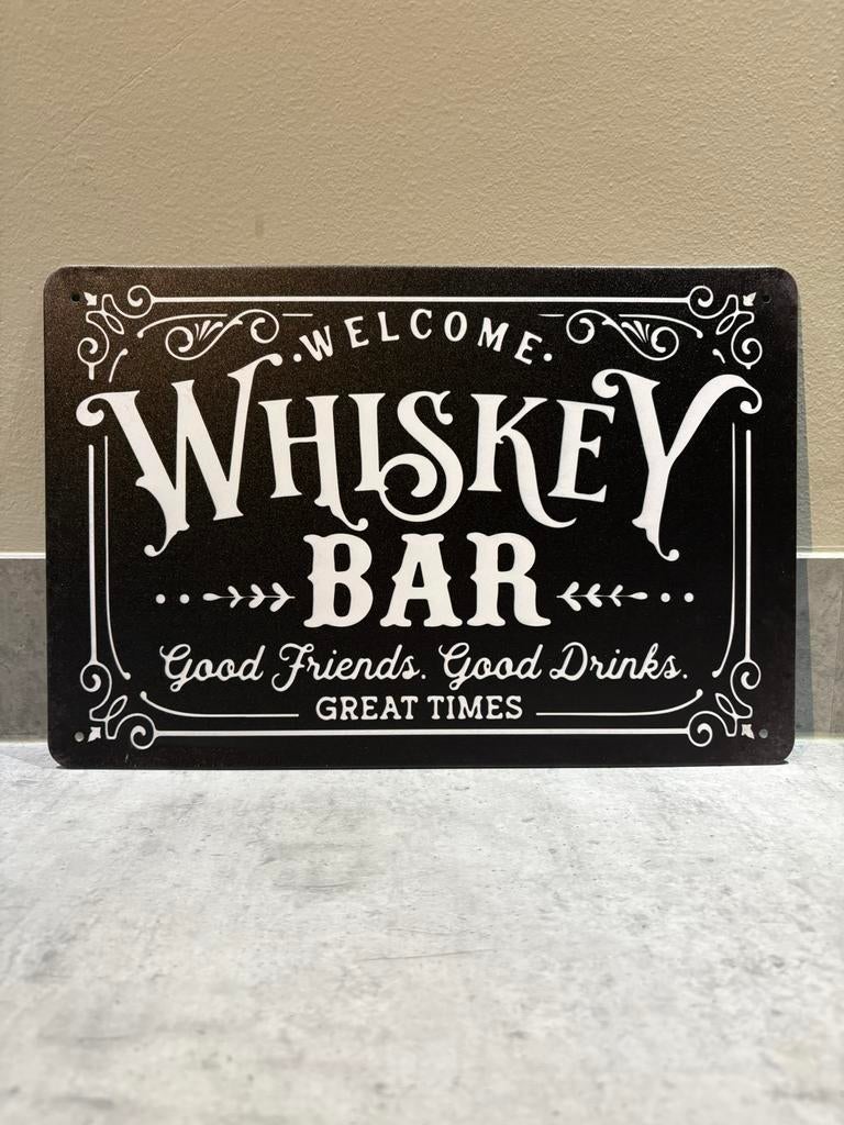 Mancave Bar Café Wanddecoratie metalen bordje Whiskey Bar, Ophalen of Verzenden, Zo goed als nieuw