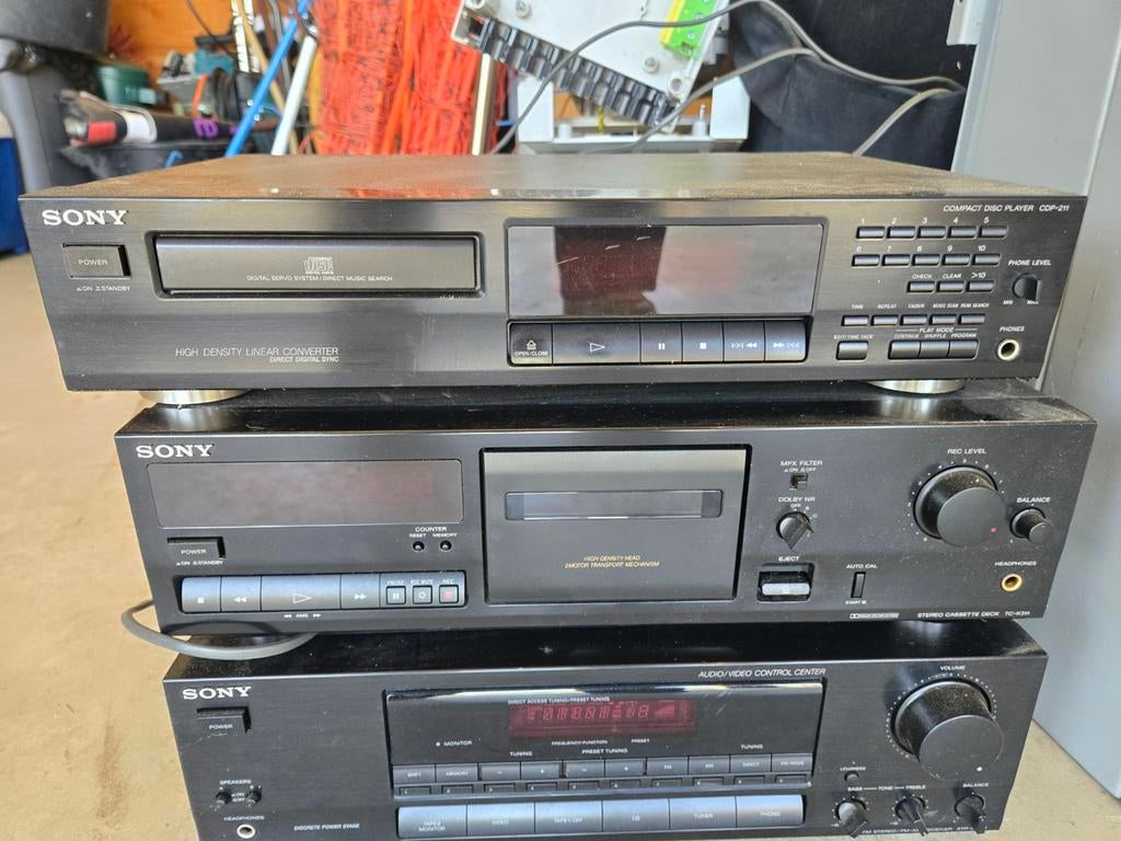 Sony CD-speler, Cassette Recorder & VHS Video Recorder Set, Ophalen, Gebruikt, Sony