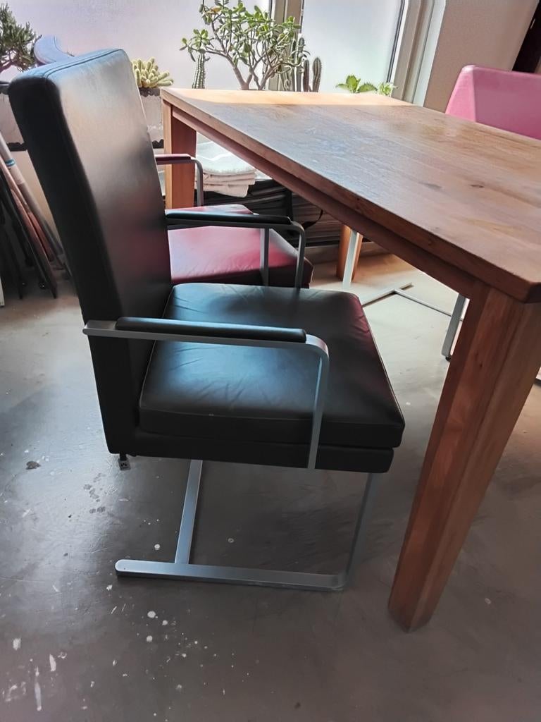 Eettafel design handgemaakt blank eikenhouten oer degelijk, Gebruikt, Ophalen of Verzenden, 75 cm of meer, 60 cm of meer