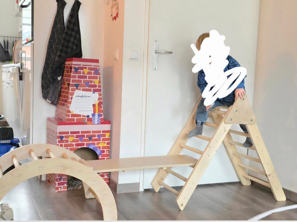 Klimrek, klimboog en ladder/brug/glijbaan Aldi, Ophalen, Zo goed als nieuw