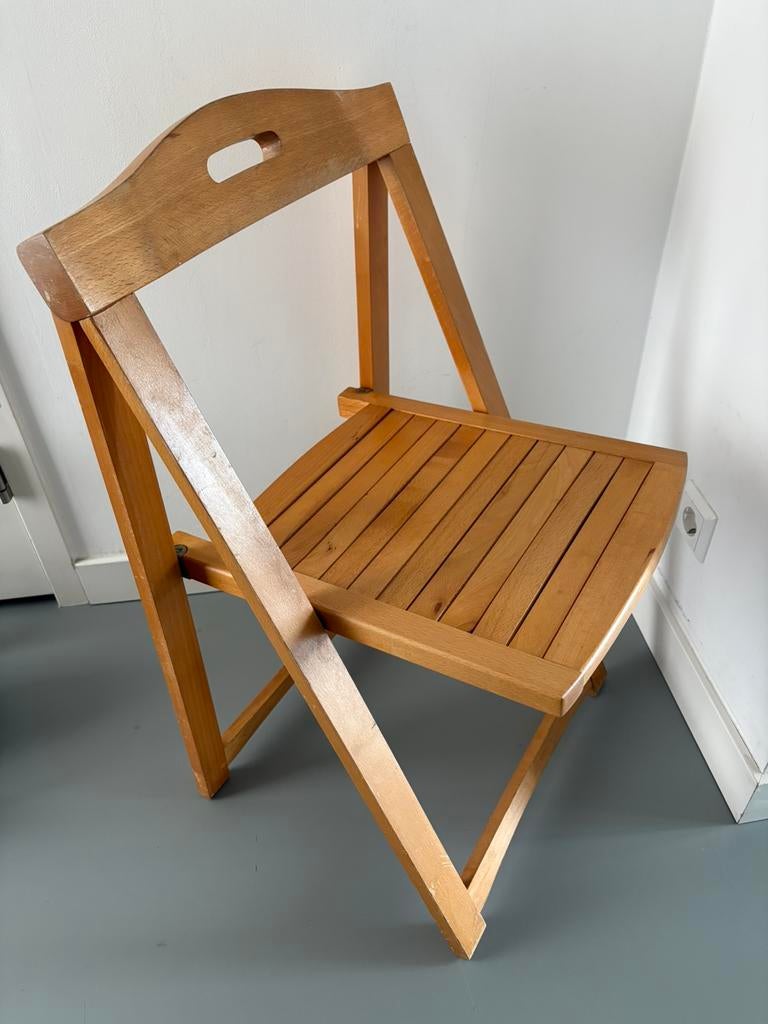 Vintage klapstoel, Gebruikt, Bruin, Ophalen of Verzenden, Eén