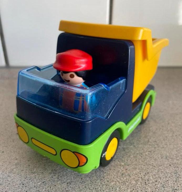 Playmobil 1 2 3 kiepwagen zandauto werkman, Kinderen en Baby's, Speelgoed | Playmobil, Ophalen of Verzenden, Zo goed als nieuw