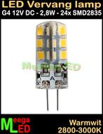 LED G4 LEDspot LEDlamp rond 24 SMD2835 - 12Vdc - 2,8 Watt, Led-lamp, Minder dan 30 watt, Nieuw, Bipin of Steekvoet