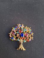 Broche levensboom met gekleurde strass steentjes, Overige materialen, 4 tot 7 cm, Nieuw, Ophalen of Verzenden