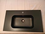 Fontana Latina keramich wastafel 80cm met kraangat zwart mat, Ophalen, Zo goed als nieuw, Wastafel