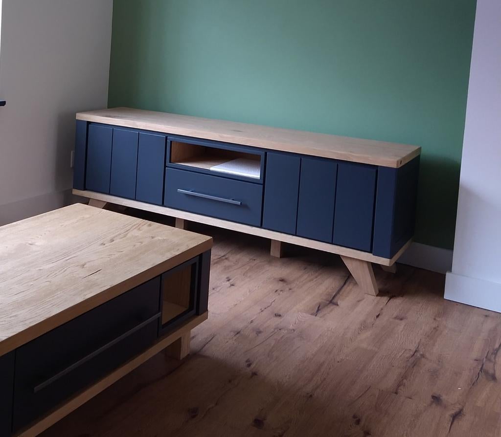 Tv meubel Henders & Hazel Jardin 170cm, Huis en Inrichting, Kasten | Televisiemeubels, Ophalen, Gebruikt, 150 tot 200 cm, Eikenhout