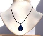 zwarte ketting (35 cm of 40 lang) met  lapis lazuli hanger, Ophalen of Verzenden, Nieuw, Blauw, Steen of Mineraal