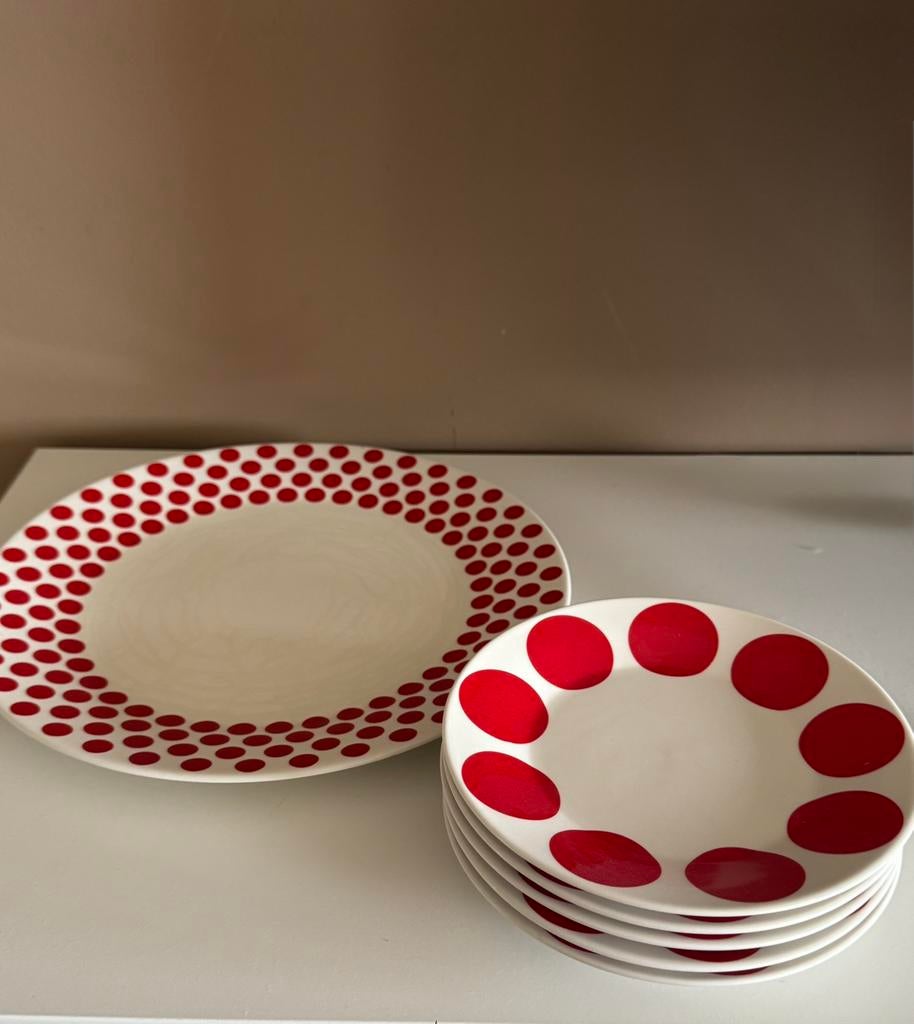 Hema gebaksset met gebaksbordjes 6 stuks, Ophalen, Overige stijlen, Bord(en)