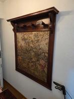 Antieke houten kapstok met stoffen borduurwerk, Huis en Inrichting, Wandkapstok, Gebruikt, 100 tot 150 cm, Ophalen of Verzenden