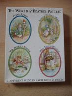 Beatrix Potter puzzeldoos  The World of BP  4 puzzels van 40, Ophalen of Verzenden, Minder dan 500 stukjes, Gebruikt