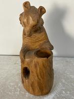 Handgesneden oude houten Beer, Antiek en Kunst, Kunst | Beelden en Houtsnijwerken, Ophalen of Verzenden