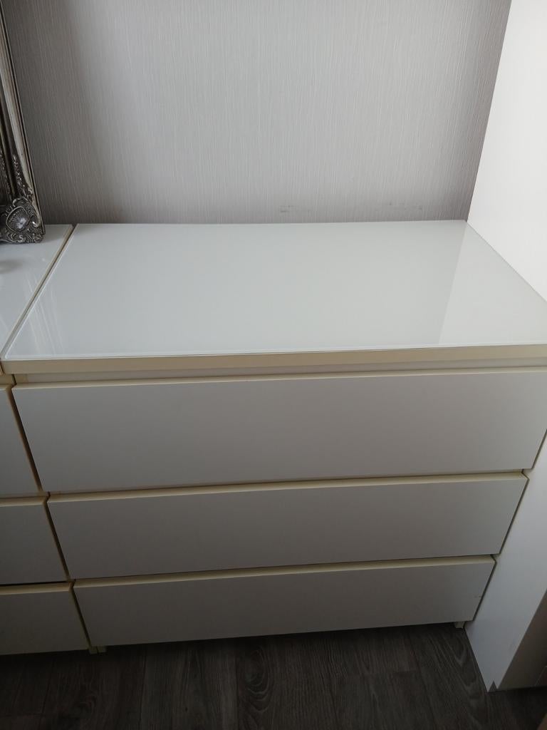 IKEA Malm ladekast kastje glasplaat, Ophalen, Gebruikt, 50 tot 100 cm, 3 of 4 laden