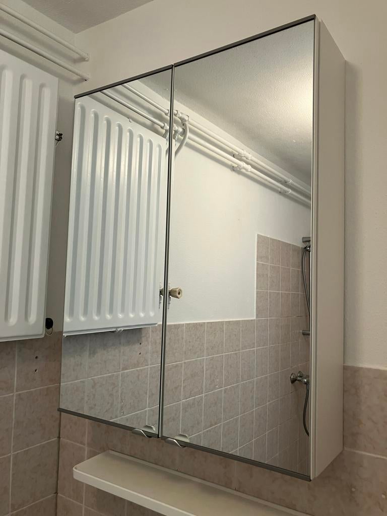 Spiegelkast met 2 deuren, wit, 60x17x75 cm, Huis en Inrichting, Badkamer | Badkamermeubels, Ophalen, 50 tot 100 cm, Minder dan 25 cm