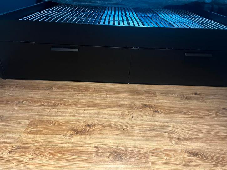 Tweepersoonsbed Brimnes ikea zwart, Huis en Inrichting, Slaapkamer | Bedden, Ophalen of Verzenden