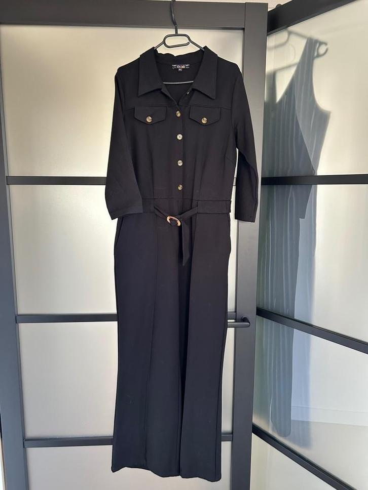 King Louie maat 44 Alexa jumpsuit broekpak 3081, Kleding | Dames, Jumpsuits, Zo goed als nieuw, Maat 42/44 (L), Zwart, Ophalen of Verzenden