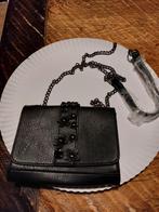 Nieuw Zwart Tasje met Bloemen - 17x13 cm, Ophalen of Verzenden, Nieuw, Zwart, Schoudertasje