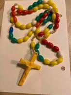 Kleurrijke rozenkrans met kruis, Ophalen of Verzenden