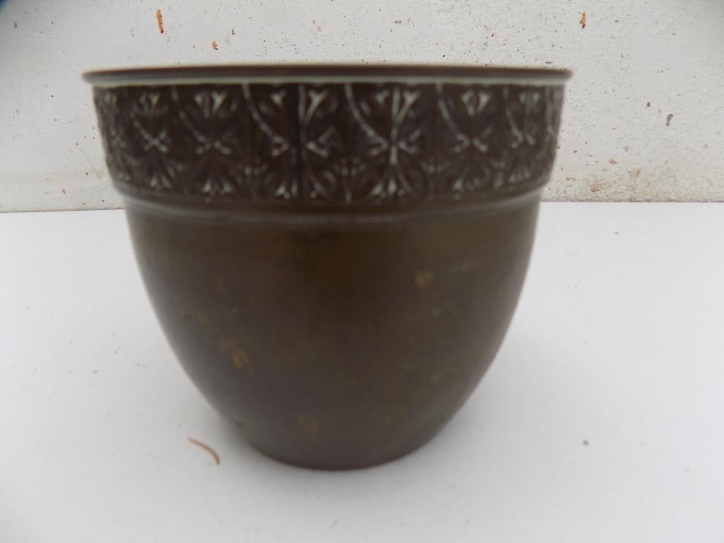 Jugendstil koperen bloempot RIO Tiel vintage, Antiek en Kunst, Ophalen of Verzenden