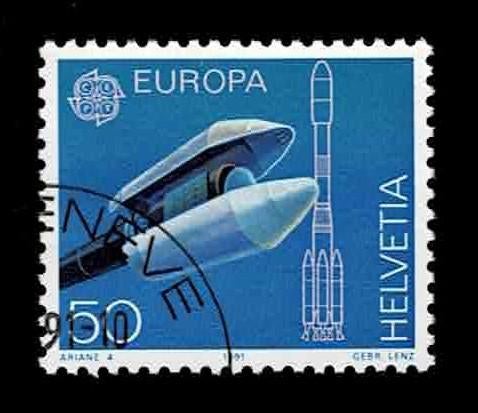 postzegel 1372 Zwitserland Europa - Ruimtevaart, Postzegels en Munten, Postzegels | Europa | Zwitserland, Ophalen of Verzenden