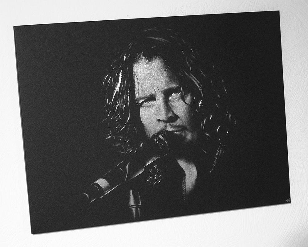 Chris Cornell Soundgarden Schilderij Gravure Handwerk, Ophalen of Verzenden
