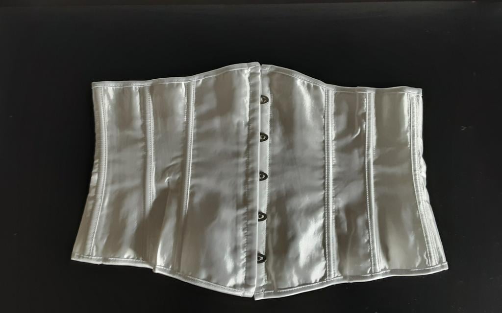 Underbust Corset Wit en Rood Maat M - Gladde Stof, Ophalen of Verzenden, Maat 38/40 (M), Wit