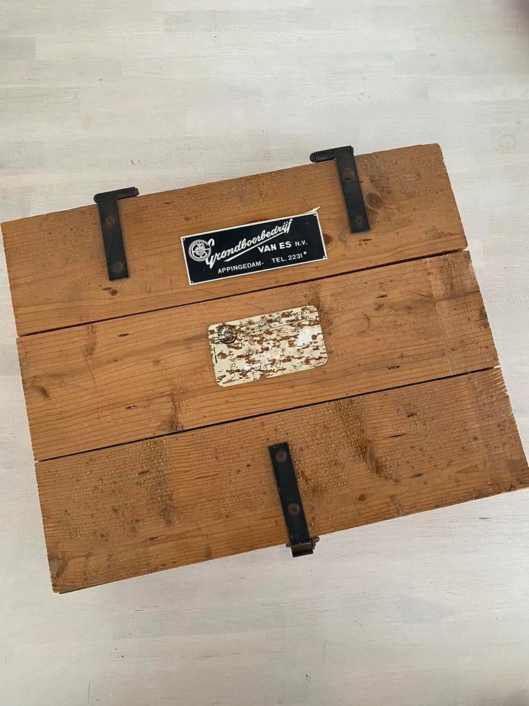 Vintage grote houten kist Appingedam, Ophalen of Verzenden