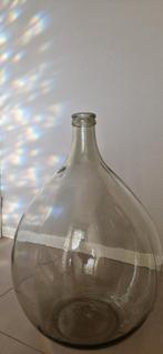 Grote glazen wijnfles, mandfles, gistfles met kurk, Huis en Inrichting, Woonaccessoires | Stolpen, Ophalen