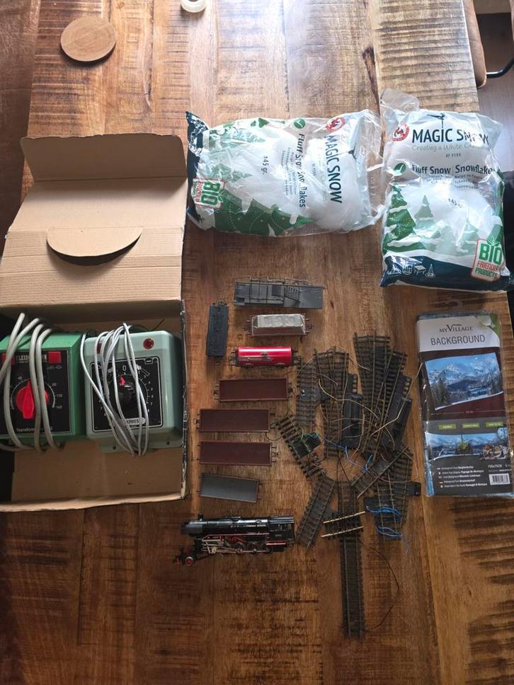 Partij fleischmann treinbaan, Hobby en Vrije tijd, Modeltreinen | H0, Gebruikt, Treinset, Gelijkstroom, Fleischmann, Analoog, Ophalen of Verzenden