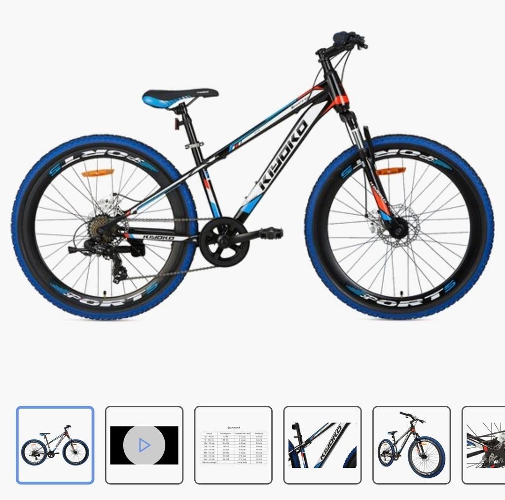Kijoko mountainbike met blauwe banden, Minder dan 45 cm, Ophalen of Verzenden, Zo goed als nieuw, Overige merken