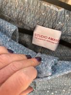 Blauwe broek met glimmetjes (Studio Amaya Amsterdam), Ophalen, Blauw, Maat 36 (S), Lang