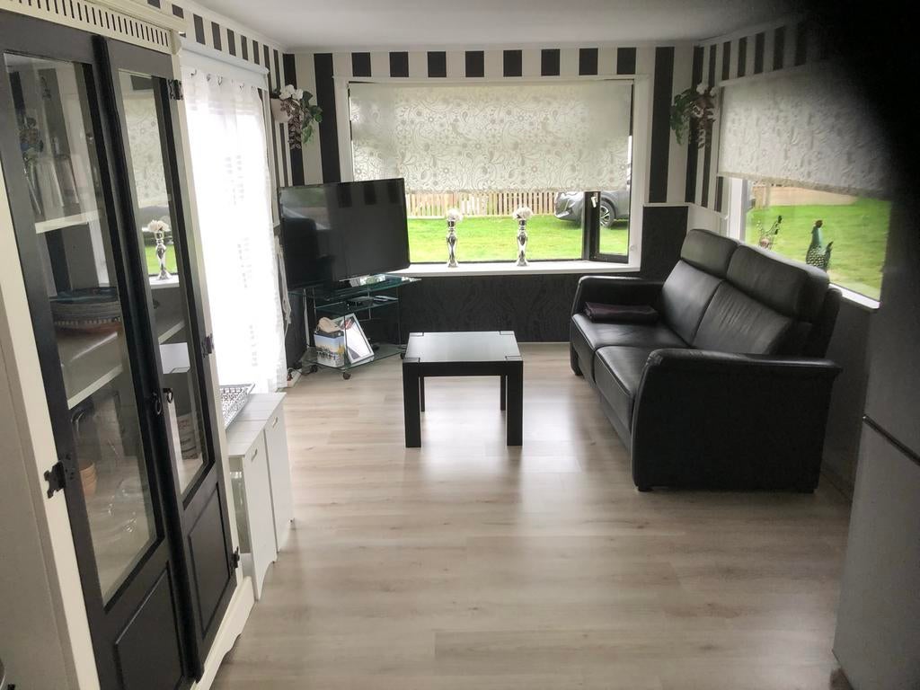 Tweezits bankstel zwart, Huis en Inrichting, Banken | Bankstellen, Ophalen, Gebruikt, 150 tot 200 cm, Tweepersoons