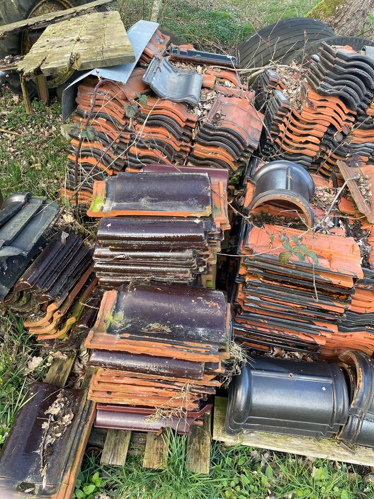 Ouderwetse, Friese dakpannen - Diverse kleuren en types, Doe-het-zelf en Verbouw, Dakpannen en Dakbedekking, Ophalen, Gebruikt