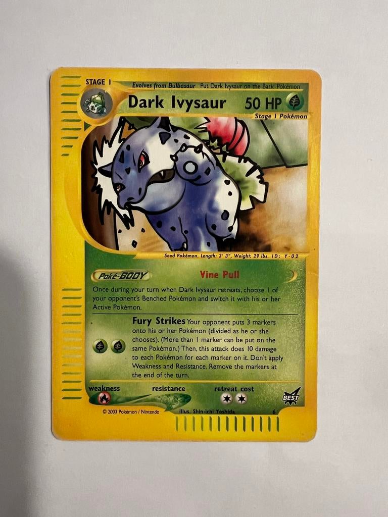 Dark Ivysaur 2003 Pokémon Kaart (nr6) Near Mint, Ophalen of Verzenden, Zo goed als nieuw, Losse kaart
