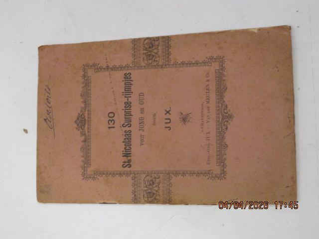 st nicolaas surprise rijmpjes jux s'gravenhage (384), Ophalen of Verzenden, Gebruikt