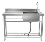 RVS spoelbak met kraan + boiler 10L huren Warm water €100, Ophalen of Verzenden, Zo goed als nieuw, Rvs, Overige typen